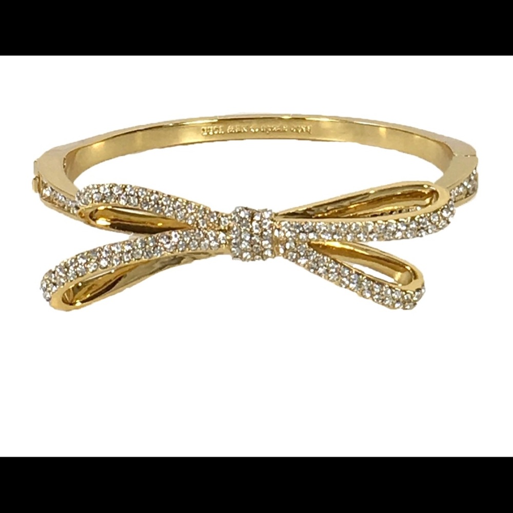 Gold crystal bow tie bracelet